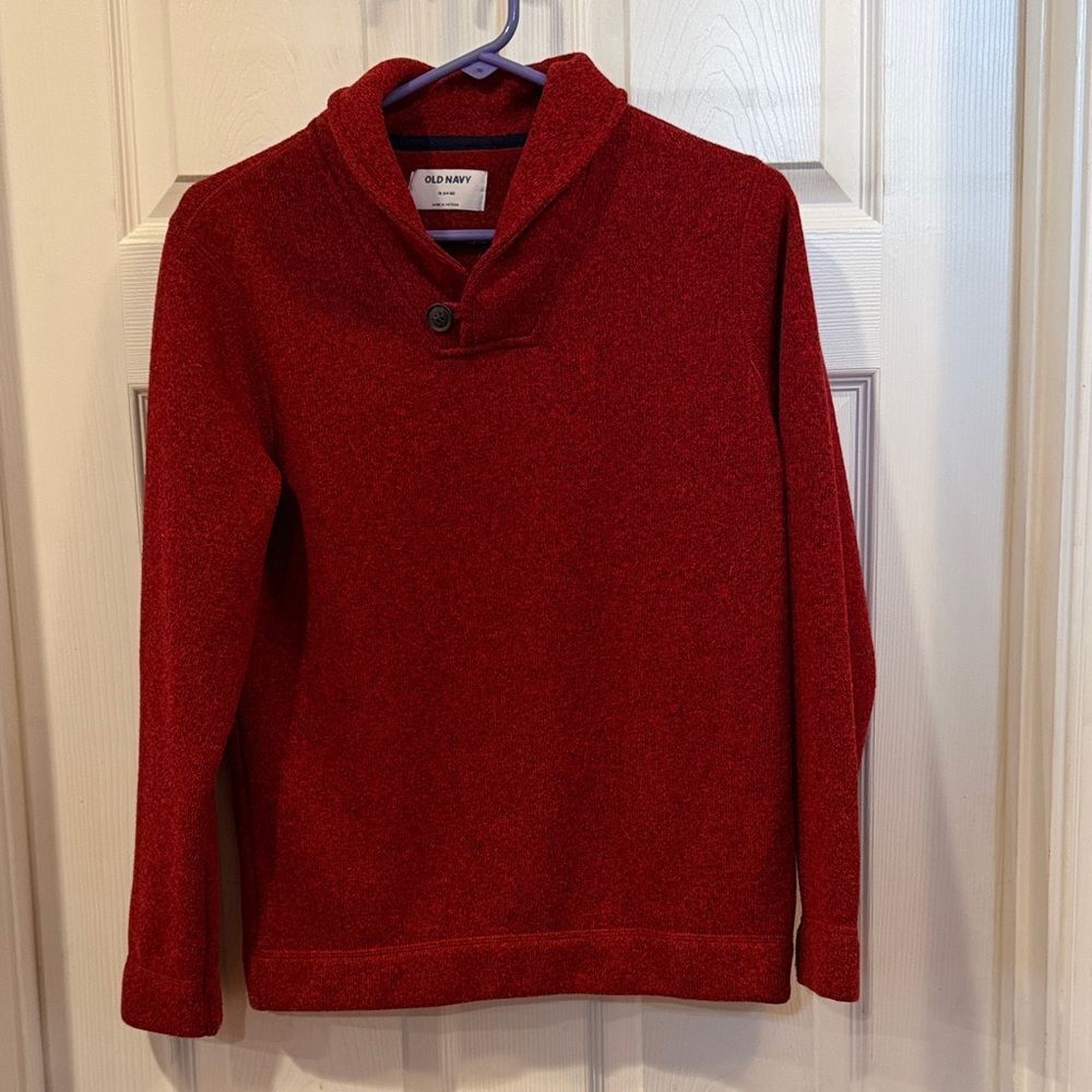 Old Navy Youth Boys XL (14-16) Dressy Sweatshirt in Rich Red/Black.